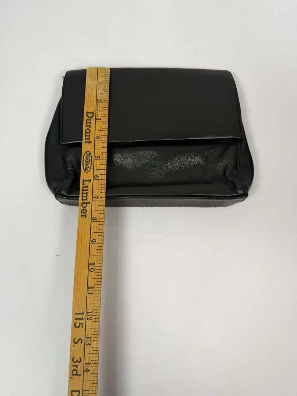 Worthington Black Leather Flap Clutch Purse